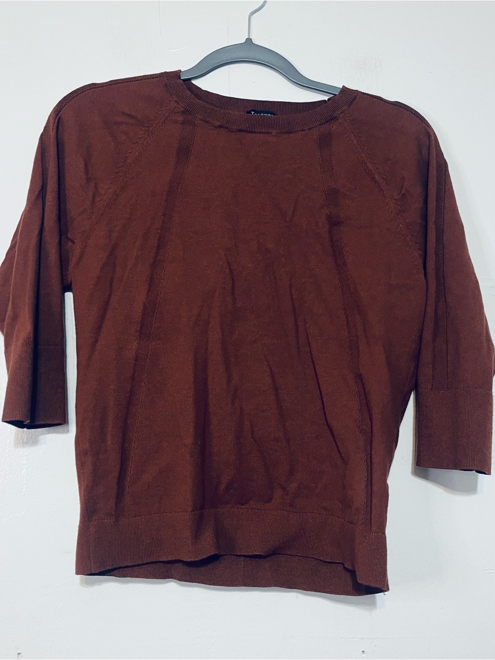 Talbots Rust Brown Knit Long-Sleeve Top - Picture 2 of 7